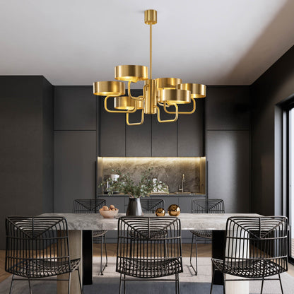 Eonitara Chandelier Metal Structure & Decorated Glass Diffuser 43.3"D