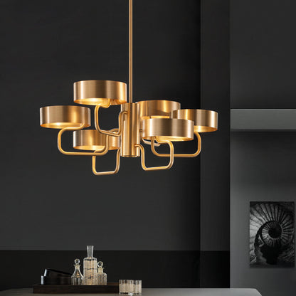 Eonitara Chandelier Metal Structure & Decorated Glass Diffuser 43.3"D