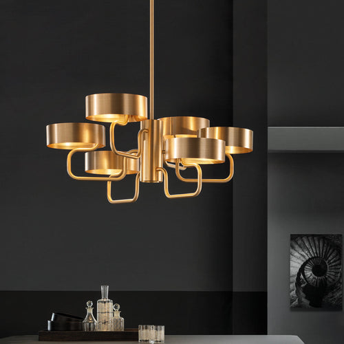Eonitara Chandelier Metal Structure & Decorated Glass Diffuser 43.3"D