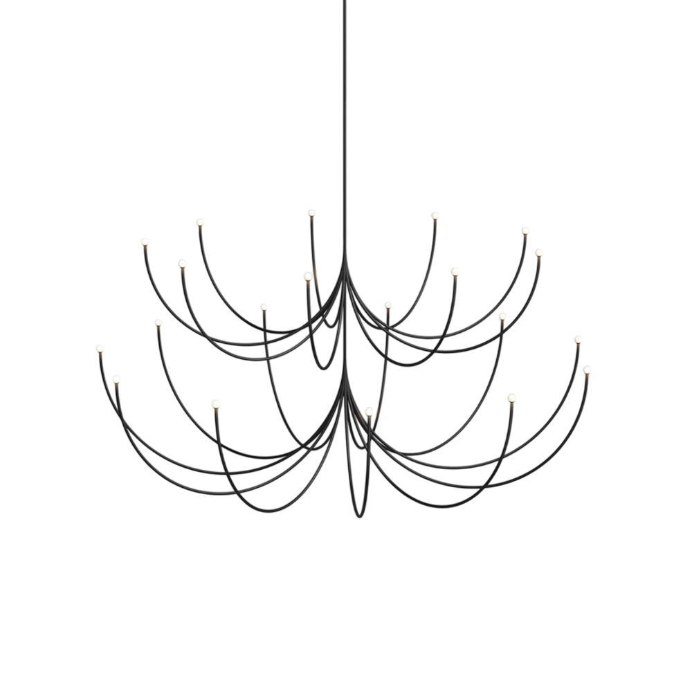 Galoulume Multi-Tier Chandelier Brass & Glass 35.4"D