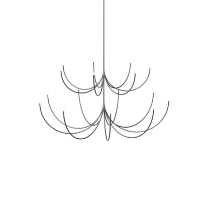 Galoulume Multi-Tier Chandelier Brass & Glass 35.4"D