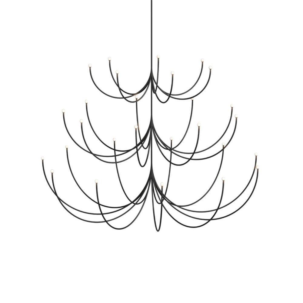 Galoulume Multi-Tier Chandelier Brass & Glass 35.4"D