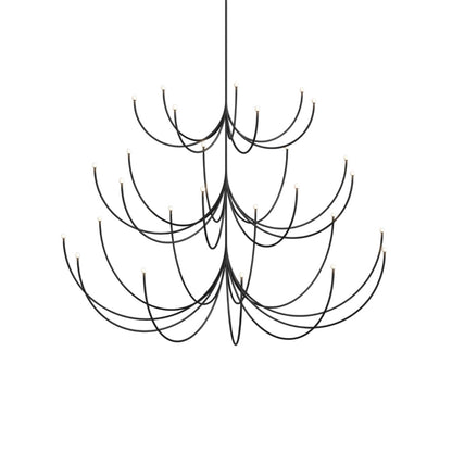 Galoulume Multi-Tier Chandelier Brass & Glass 35.4"D