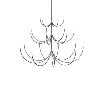 Galoulume Multi-Tier Chandelier Brass & Glass 35.4"D