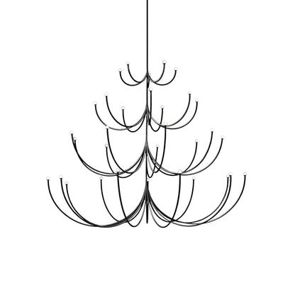 Galoulume Multi-Tier Chandelier Brass & Glass 35.4"D