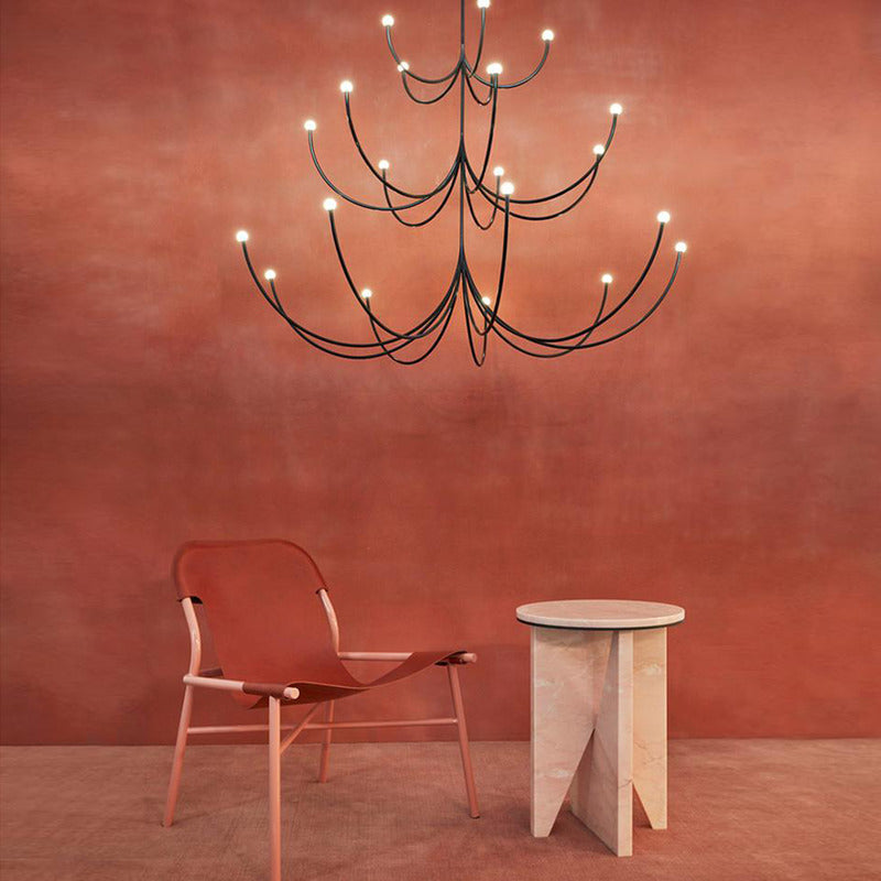 Galoulume Multi-Tier Chandelier Brass & Glass 35.4"D