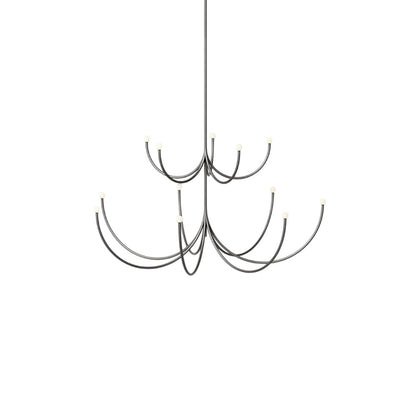 Galoulume Multi-Tier Chandelier Brass & Glass 35.4"D