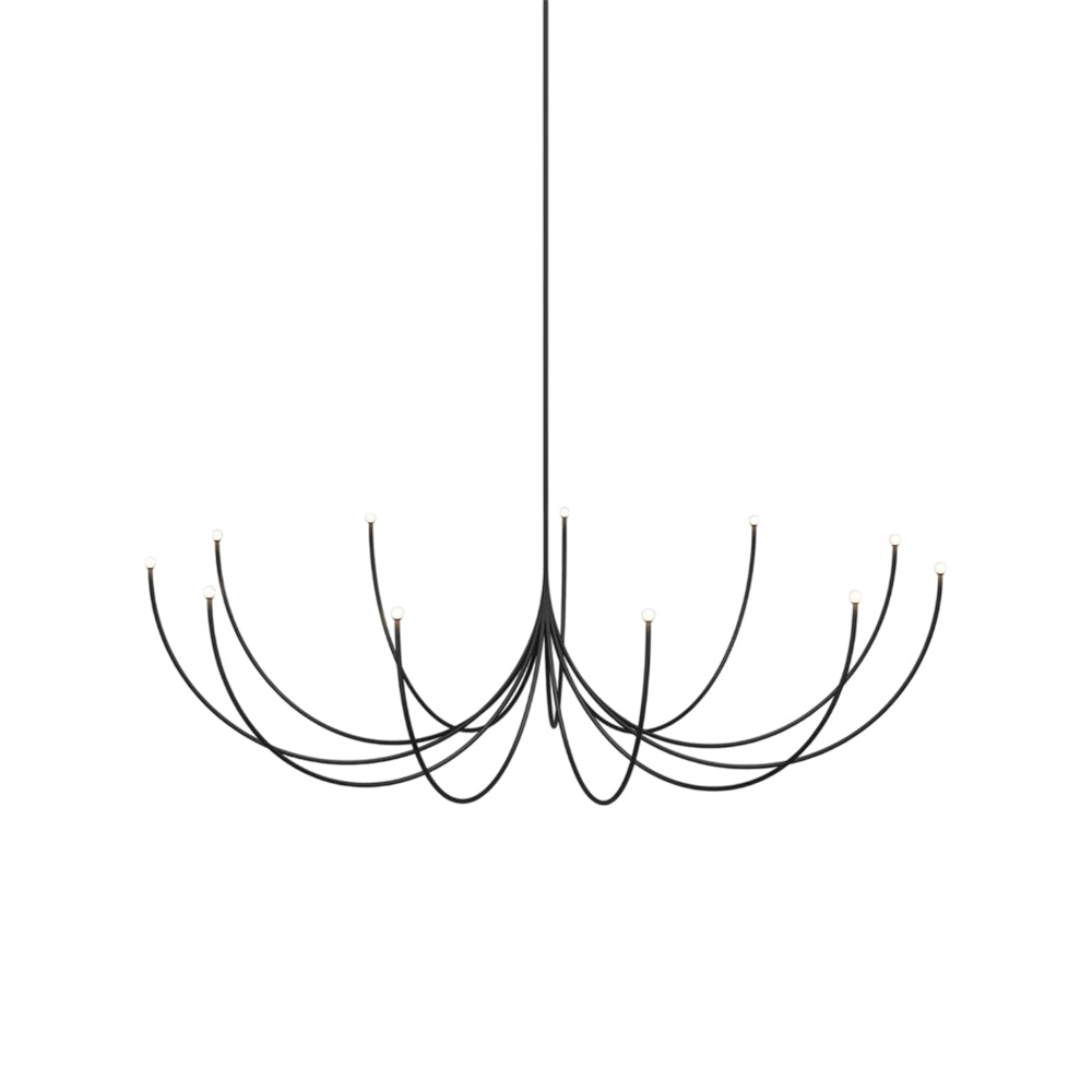 Galoulume Single Chandelier Brass & Glass 19.7"D