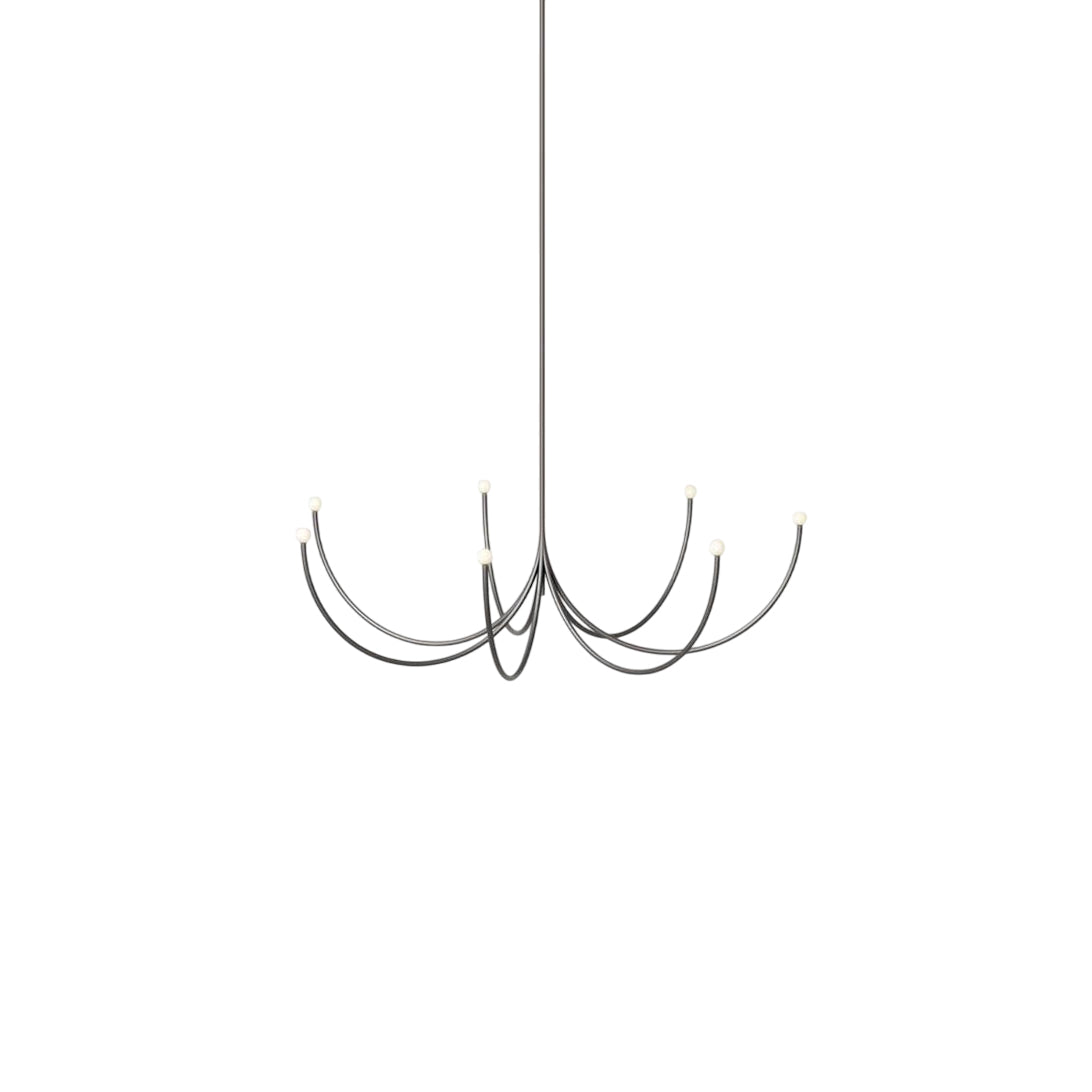 Galoulume Single Chandelier Brass & Glass 19.7"D