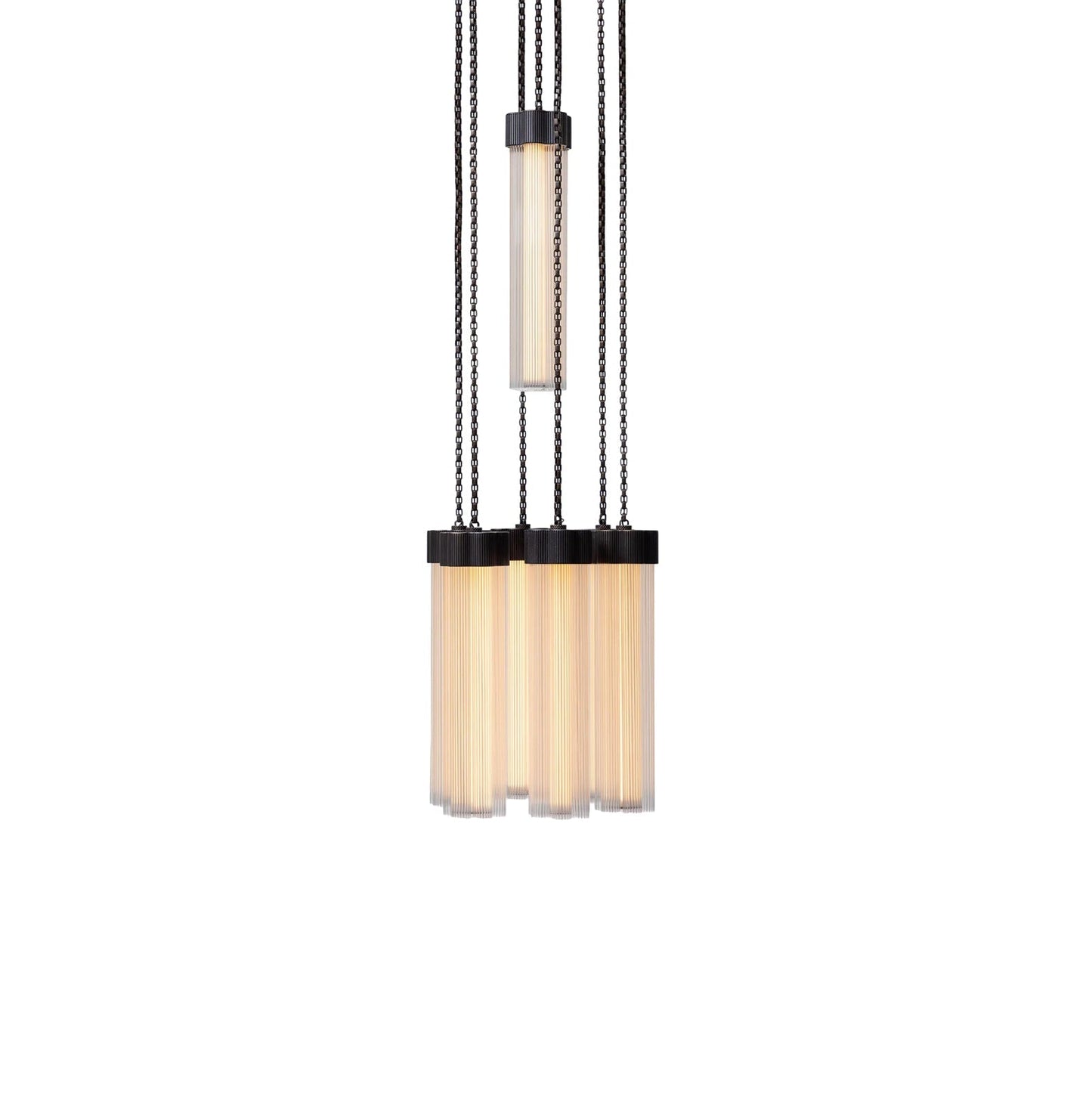 Kaiiorin Chandelier Brass & Aluminum & Glass 12"D