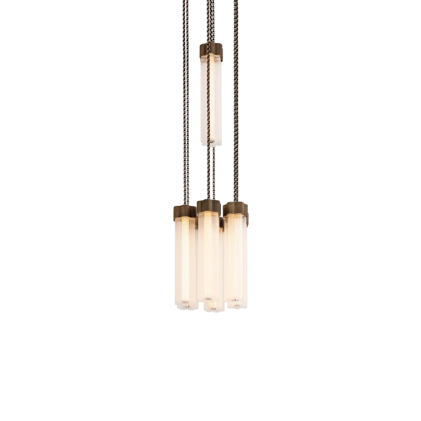Kaiiorin Chandelier Brass & Aluminum & Glass 12"D
