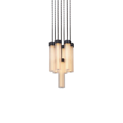 Kaiiorin Chandelier Brass & Aluminum & Glass 12"D