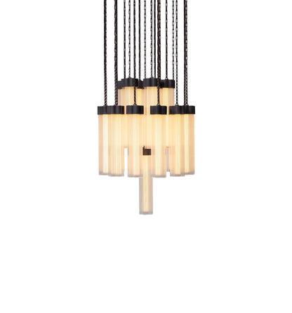 Kaiiorin Chandelier Brass & Aluminum & Glass 12"D