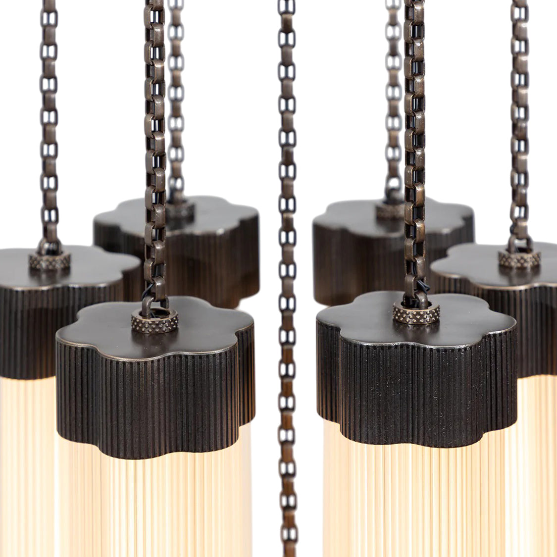 Kaiiorin Chandelier Brass & Aluminum & Glass 12"D