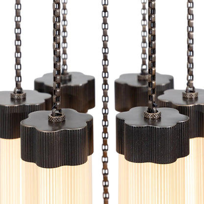 Kaiiorin Chandelier Brass & Aluminum & Glass 12"D