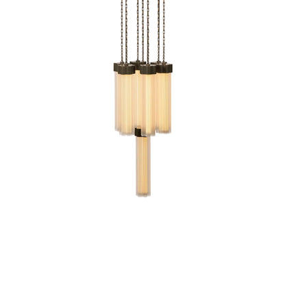 Kaiiorin Chandelier Brass & Aluminum & Glass 12"D