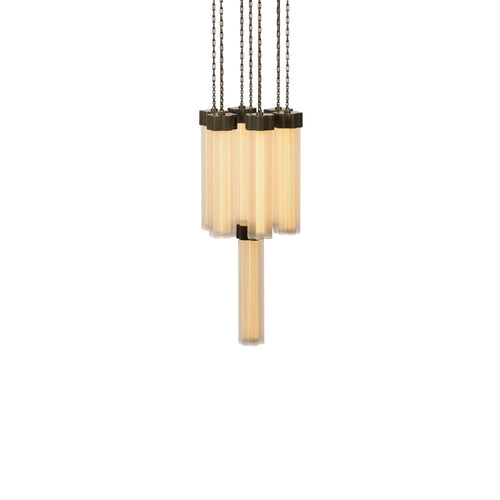 Kaiiorin Chandelier Brass & Aluminum & Glass 12"D