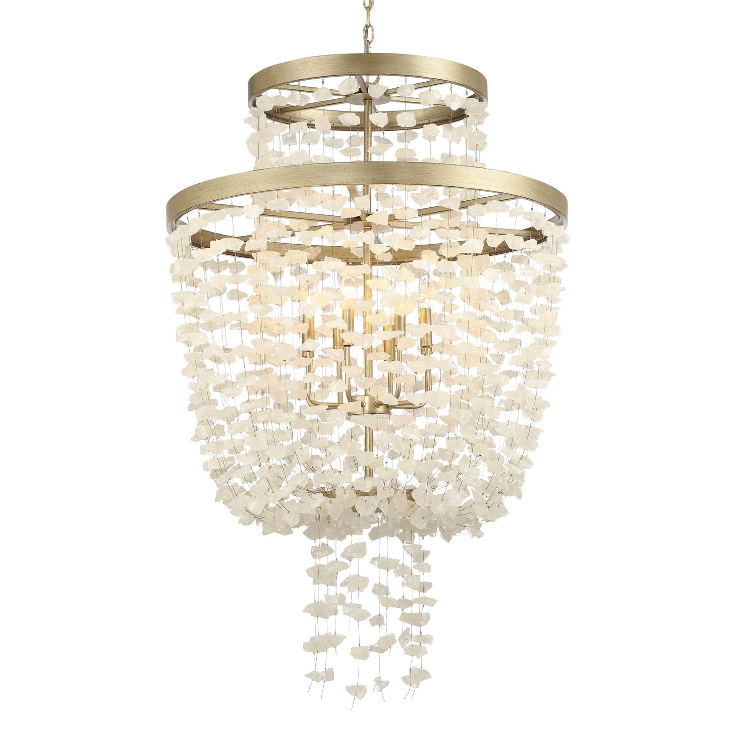 Vetevra Pendant Light Steel & Natural Stone 24"D