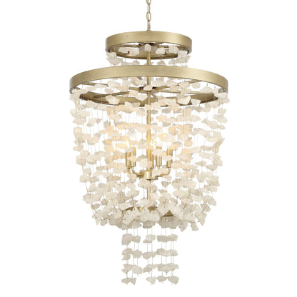 Vetevra Pendant Light Steel & Natural Stone 24"D