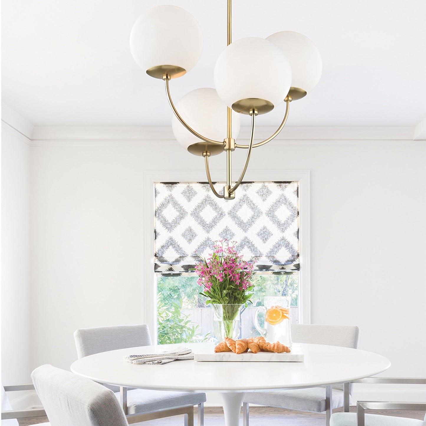 Yorurix Chandelier Metal & Glass 29.75"W x 29.75"D