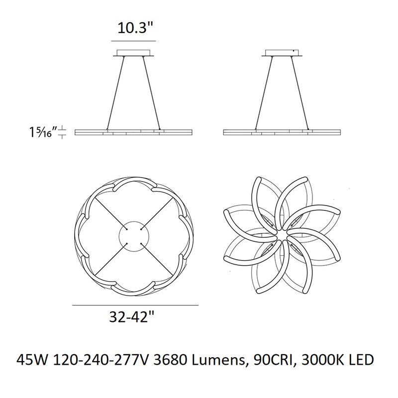 Eleinus LED Chandelier Aluminum
