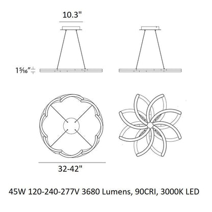 Eleinus LED Chandelier Aluminum