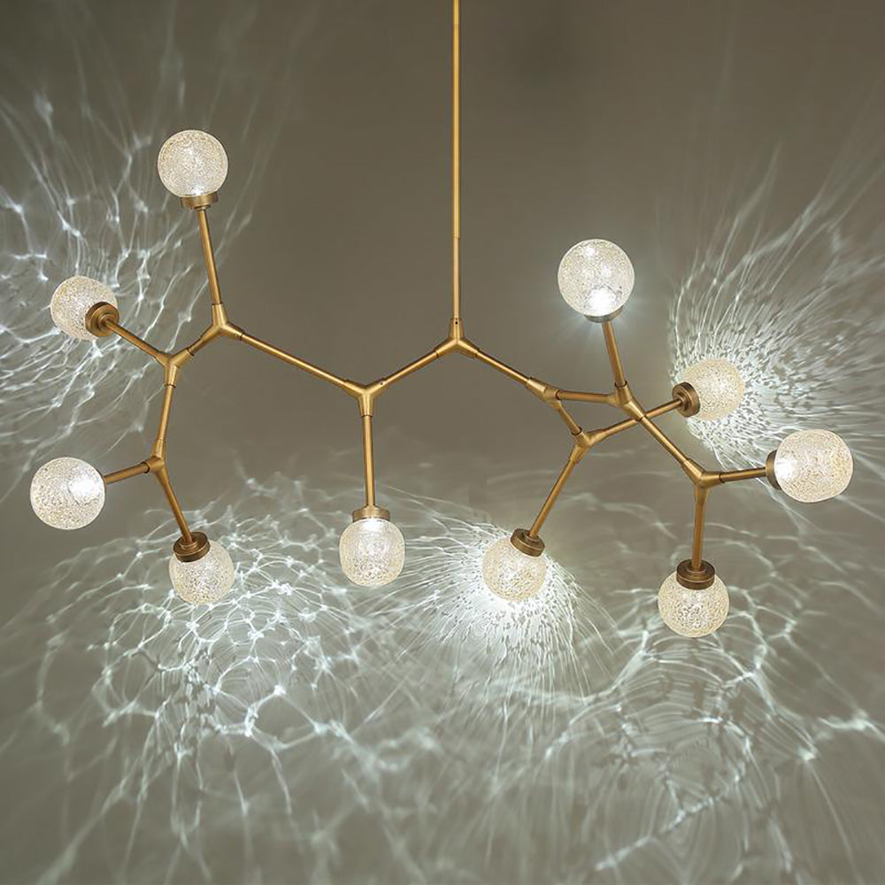 Astraolune LED Chandelier Aluminum & Glass 28"W
