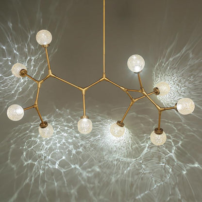Astraolune LED Chandelier Aluminum & Glass 28"W