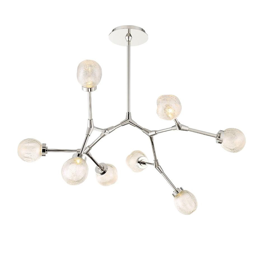 Astraolune LED Chandelier Aluminum & Glass 28"W