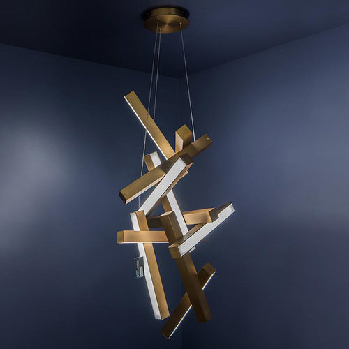 Beliolix LED Vertical Chandelier Aluminum & Acrylic Diffuser 25"W x 23"D