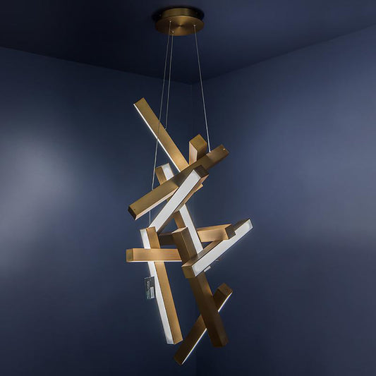 Beliolix LED Vertical Chandelier Aluminum & Acrylic Diffuser 25"W x 23"D