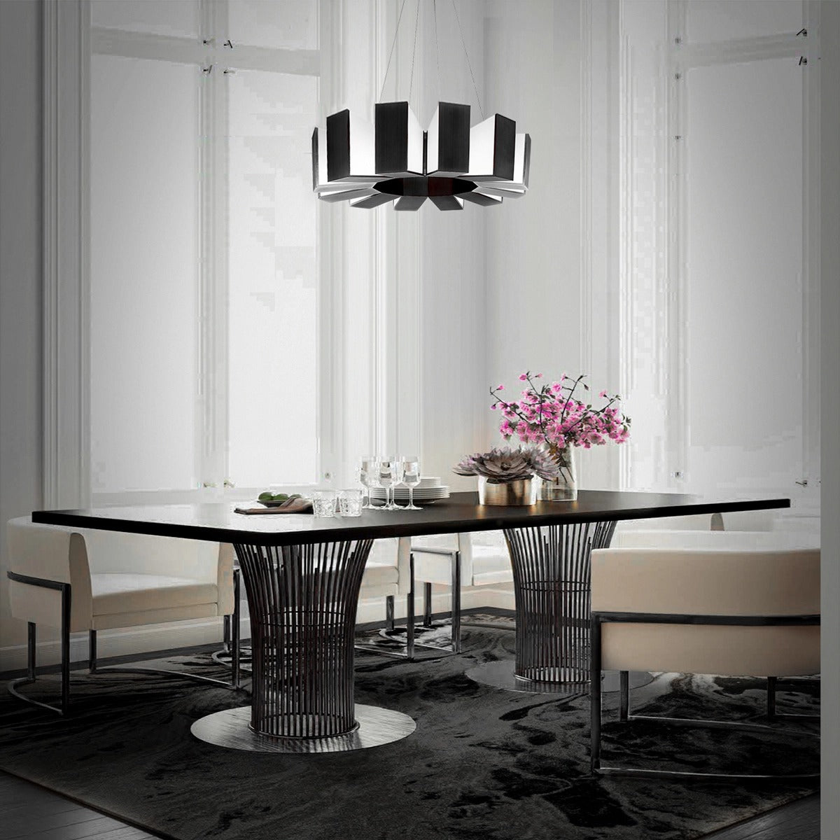 Ioneimere LED Chandelier Aluminum & Acrylic 34"D
