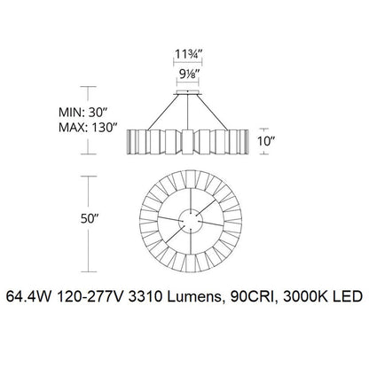Ioneimere LED Chandelier Aluminum & Acrylic 34"D