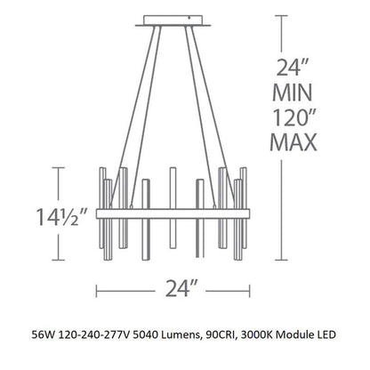 Toreivero LED Chandelier Aluminum & Acrylic 14"D