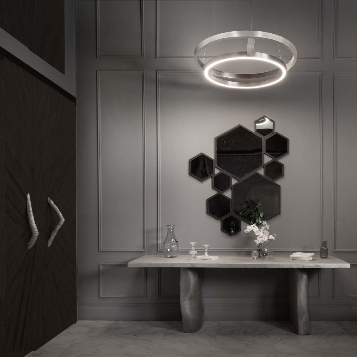 Jareimere LED Chandelier Aluminum & Silicone 42"D