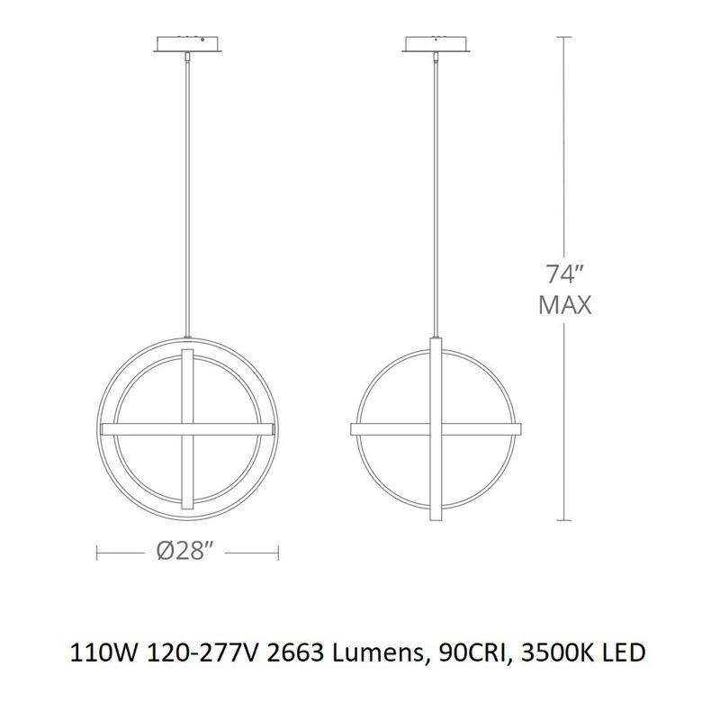 Xanaedor Chandelier Aluminum & Silica Diffuser 28"D