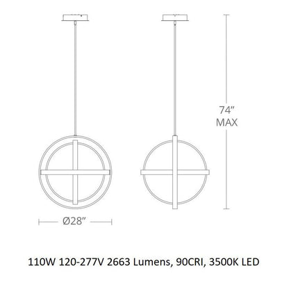Xanaedor Chandelier Aluminum & Silica Diffuser 28"D