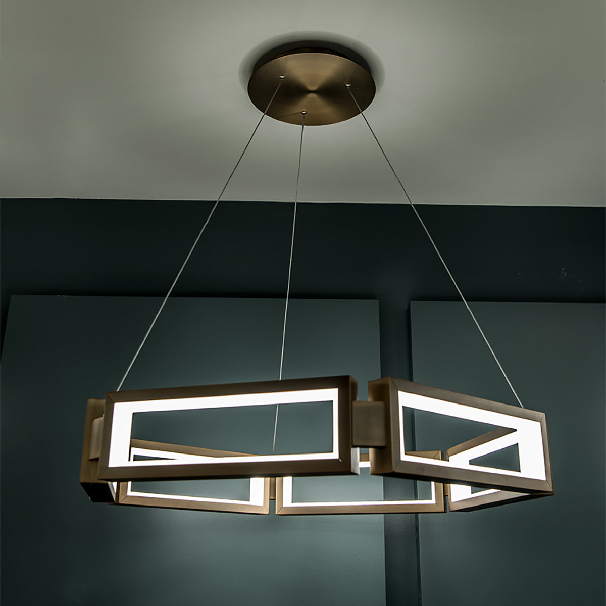 Aviytor LED Chandelier Aluminum & Silica Diffuser 29"W x 29"D