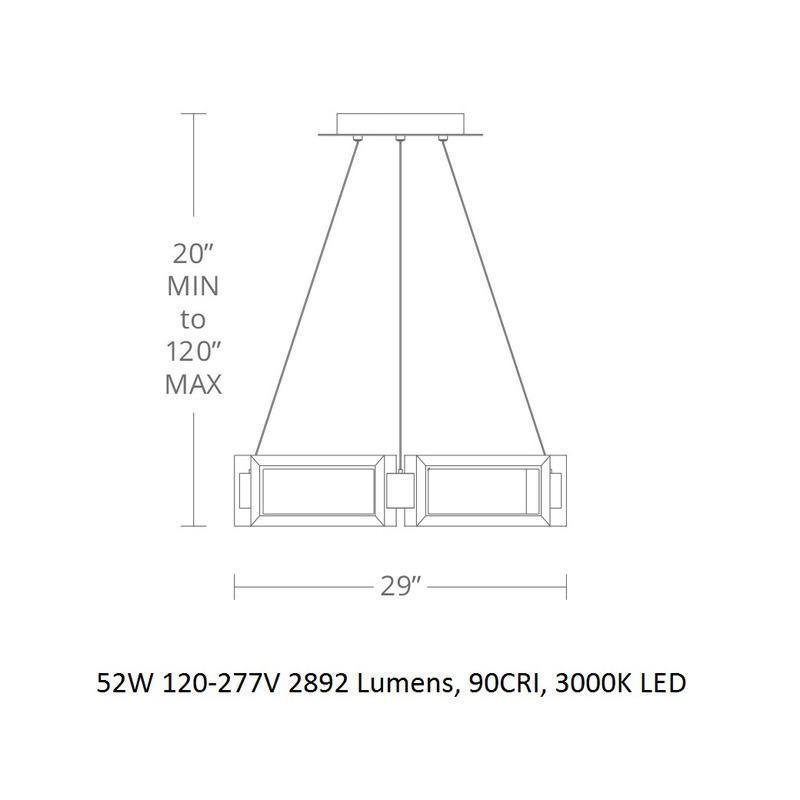 Aviytor LED Chandelier Aluminum & Silica Diffuser 29"W x 29"D