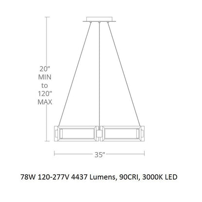 Aviytor LED Chandelier Aluminum & Silica Diffuser 29"W x 29"D
