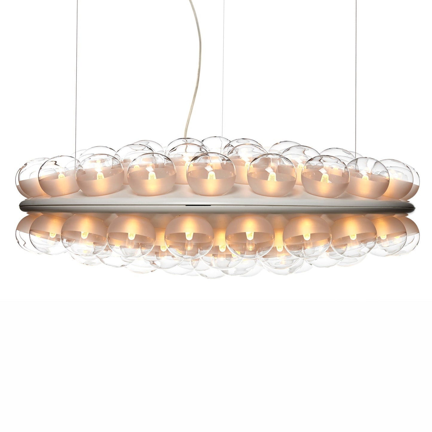 Caleivyn Light Round Pendant Light HIPS Housing & PMMA Light Guide & Glass Bulbs