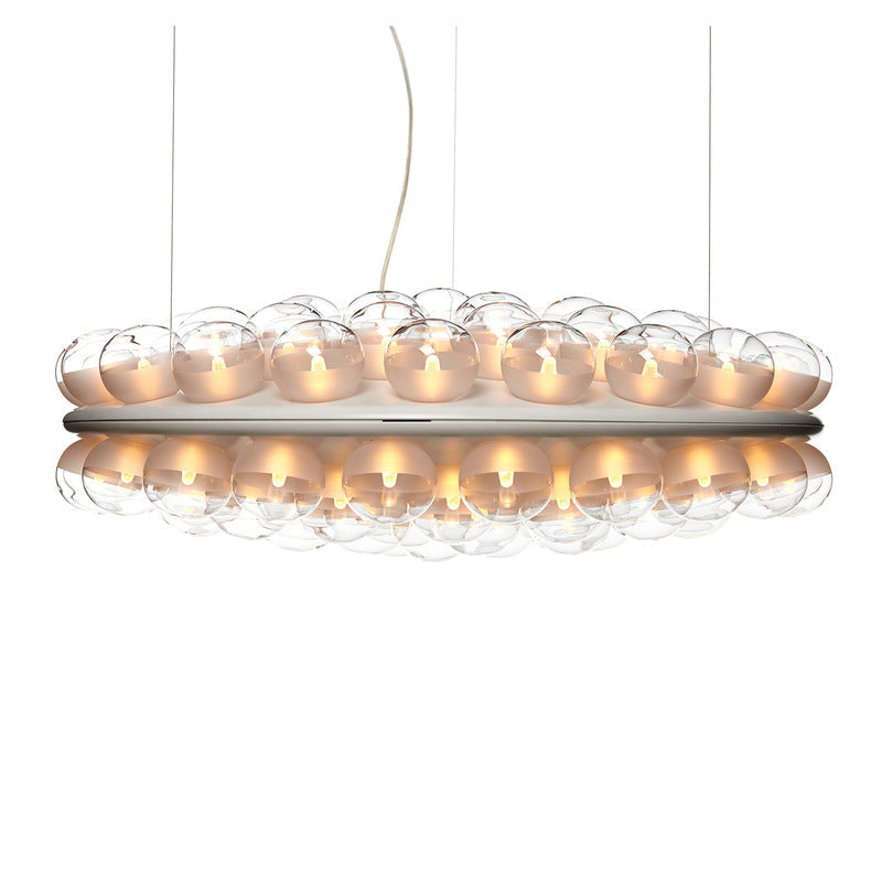 Caleivyn Light Round Pendant Light HIPS Housing & PMMA Light Guide & Glass Bulbs