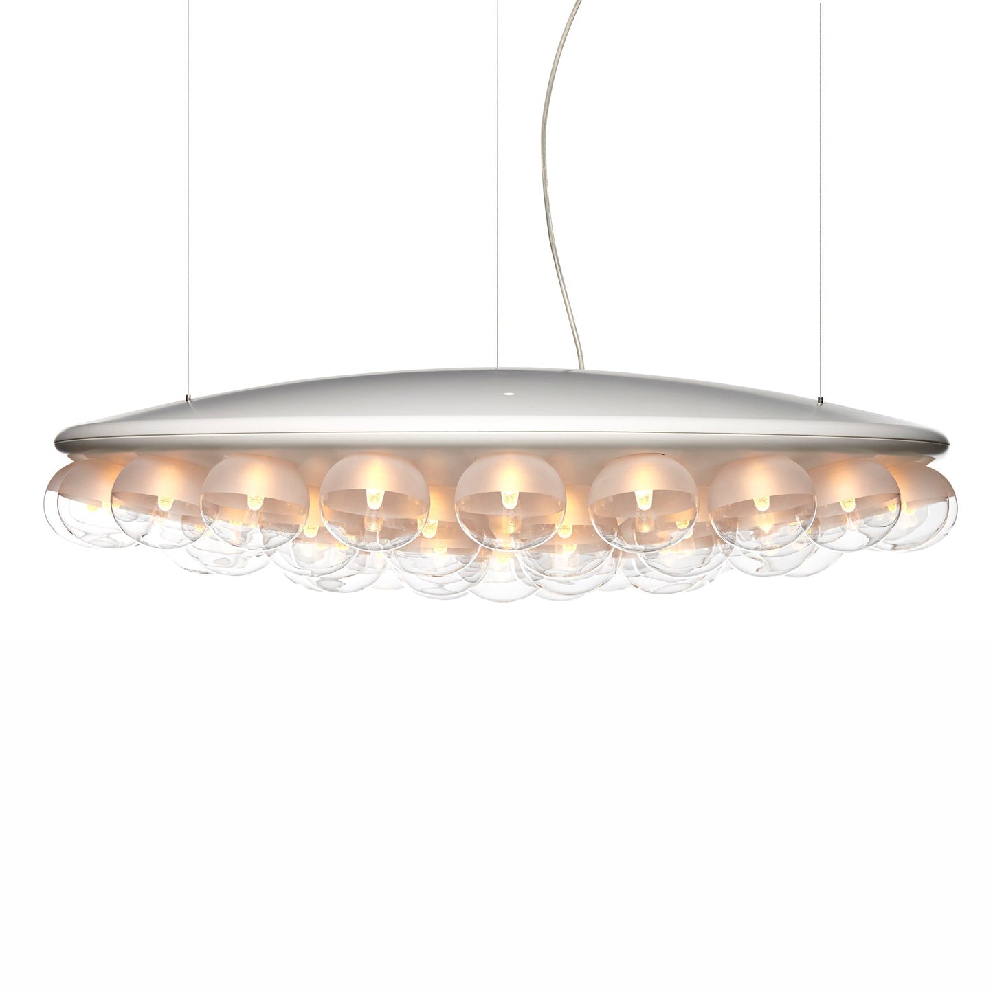 Caleivyn Light Round Pendant Light HIPS Housing & PMMA Light Guide & Glass Bulbs