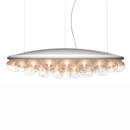 Caleivyn Light Round Pendant Light HIPS Housing & PMMA Light Guide & Glass Bulbs