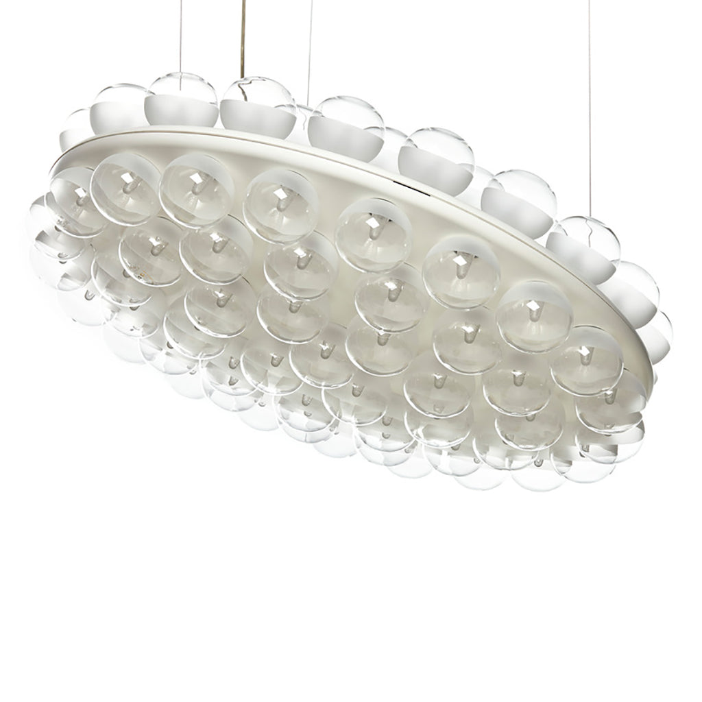 Caleivyn Light Round Pendant Light HIPS Housing & PMMA Light Guide & Glass Bulbs