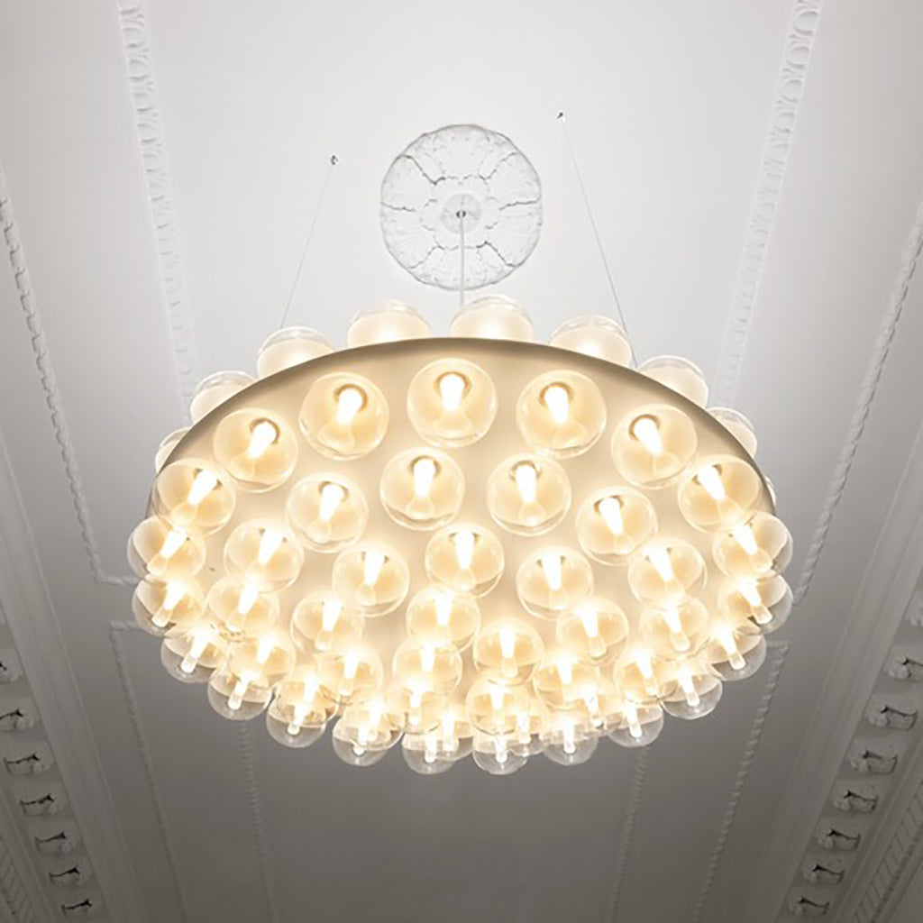 Caleivyn Light Round Pendant Light HIPS Housing & PMMA Light Guide & Glass Bulbs