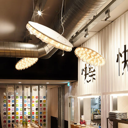 Caleivyn Light Round Pendant Light HIPS Housing & PMMA Light Guide & Glass Bulbs