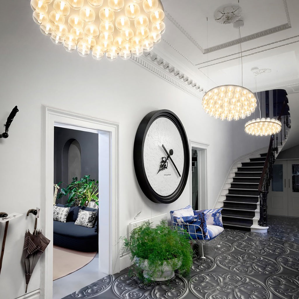 Caleivyn Light Round Pendant Light HIPS Housing & PMMA Light Guide & Glass Bulbs