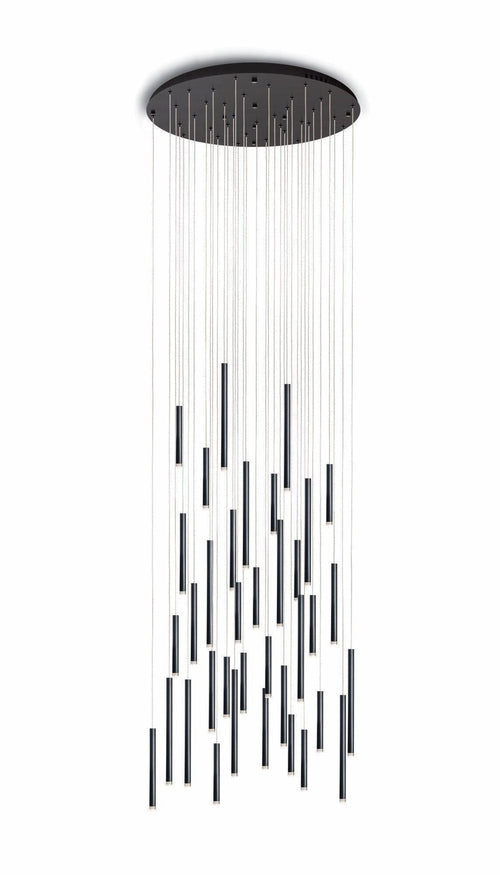 Bellini Round Metal Tubular Pendant Light Chandelier - Richardrider