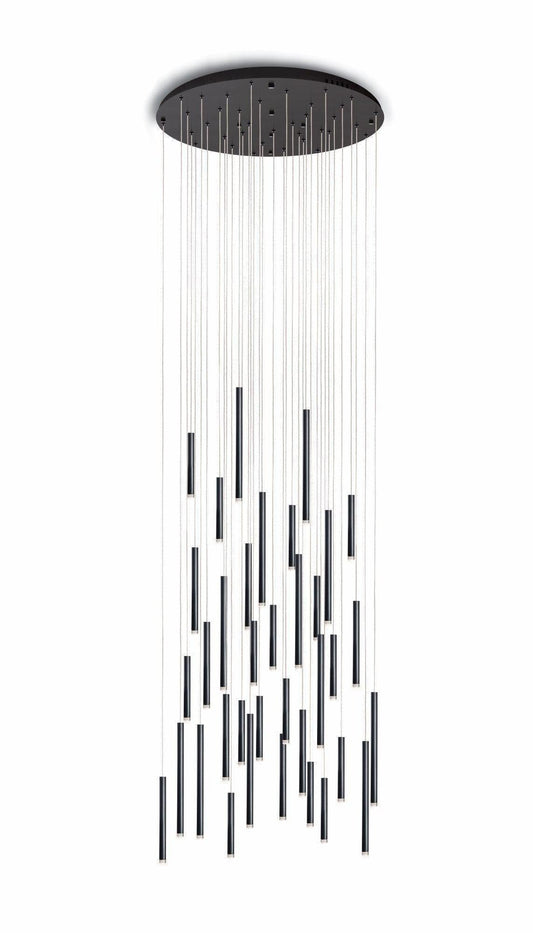Bellini Round Metal Tubular Pendant Light Chandelier - Richardrider